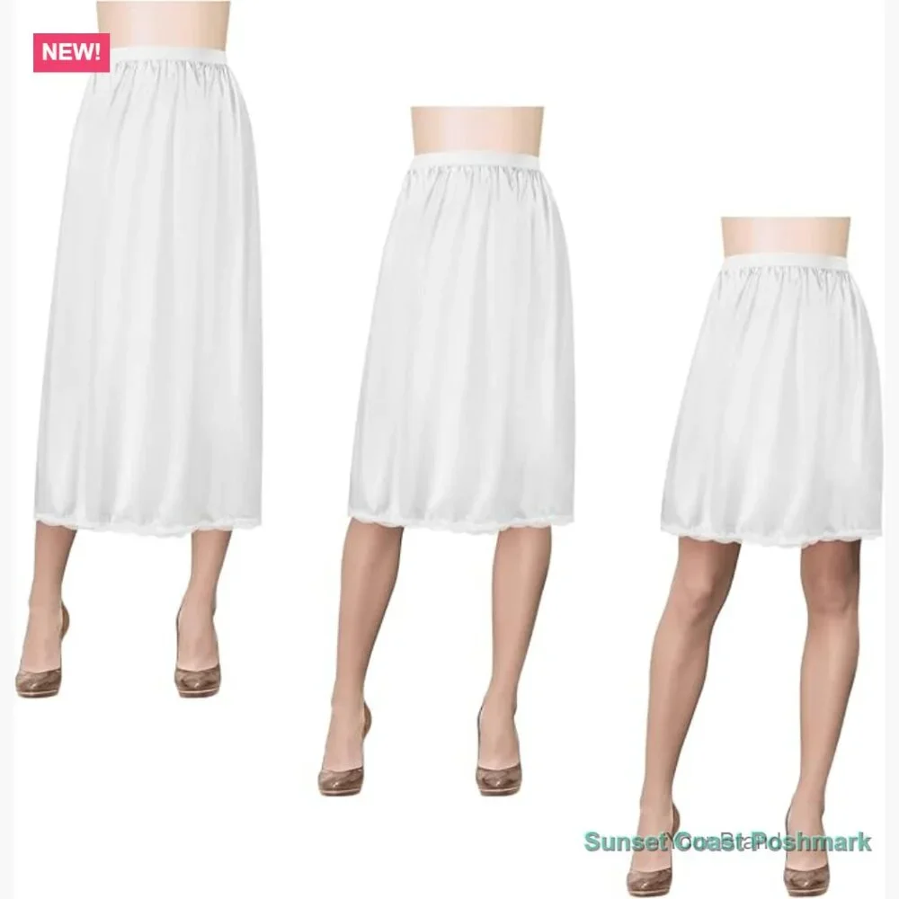 Satin Lace Half Slip Set Three Lengths Under Dress